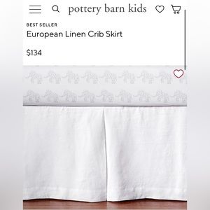 Pottery Barn baby European linen crib skirt